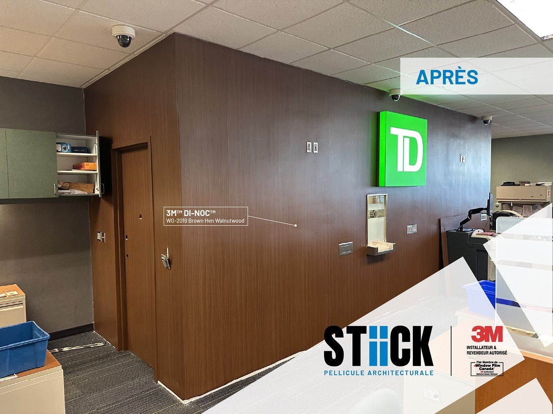Une autre banque TD.
Pellicule @3m DI-NOC WG-2019 Brown Hen Walnut